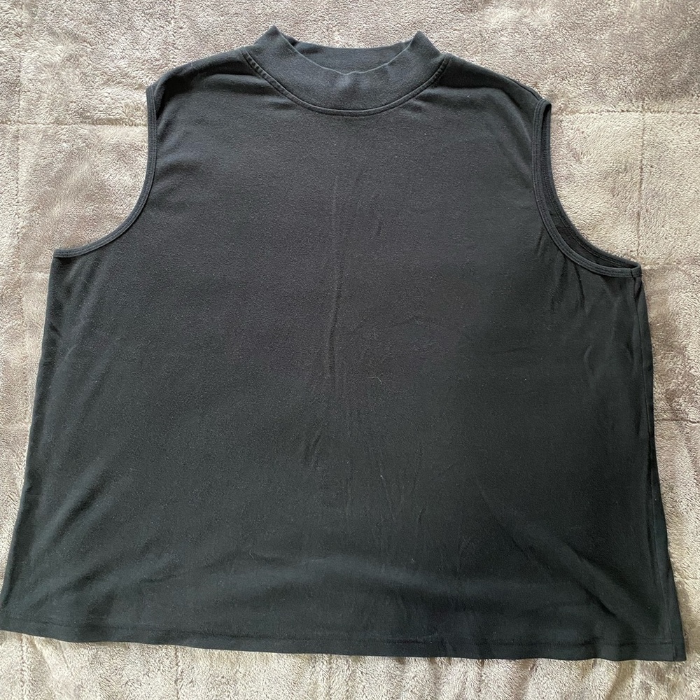 Only Necessitties Black Mock Turtleneck Tank Top (883)